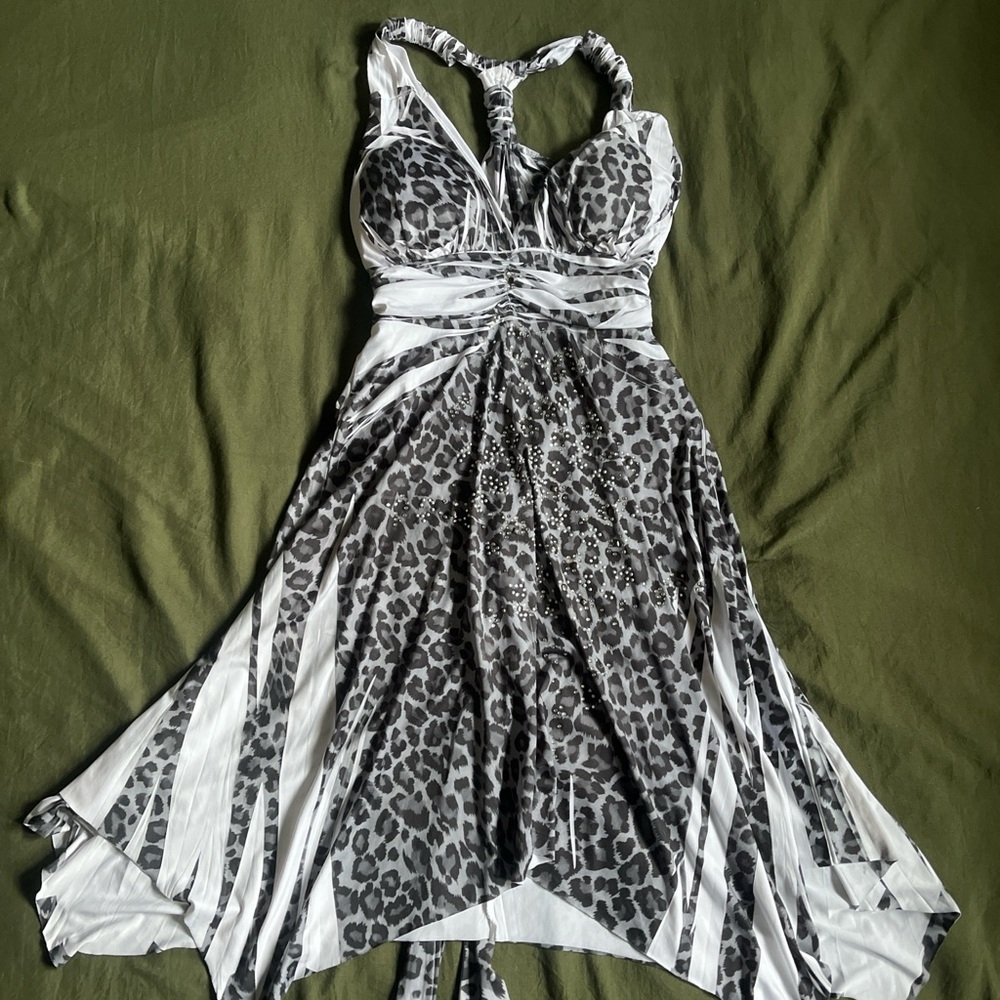 Asymmetrical Leopard Print Dress